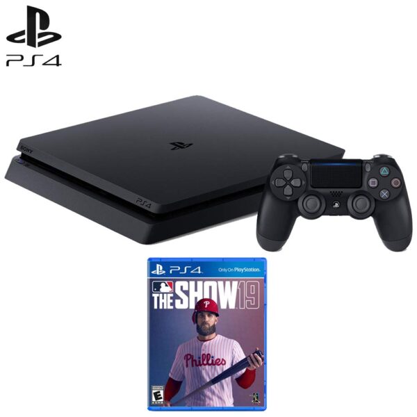 Sony PlayStation 4 Slim Gaming Console 1 TB Core-Jet Black (CUH-2215B) MLB The Show 19 Standard Edition Video Game